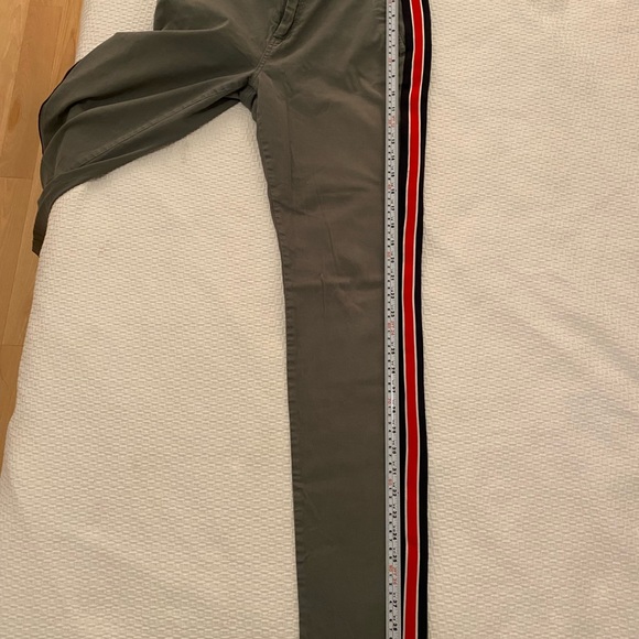 Trendy khaki military straight pants with navy, red & white side stripe - size 7 - Picture 7 of 7